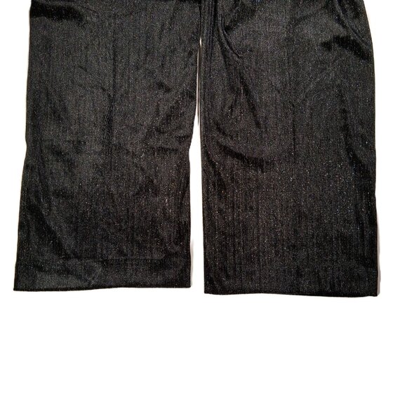VINCE CAMUTO PANTS  3X  Black Gold Metallic  Velvet  Pull-On Dressy  Pockets NEW - Picture 8 of 9